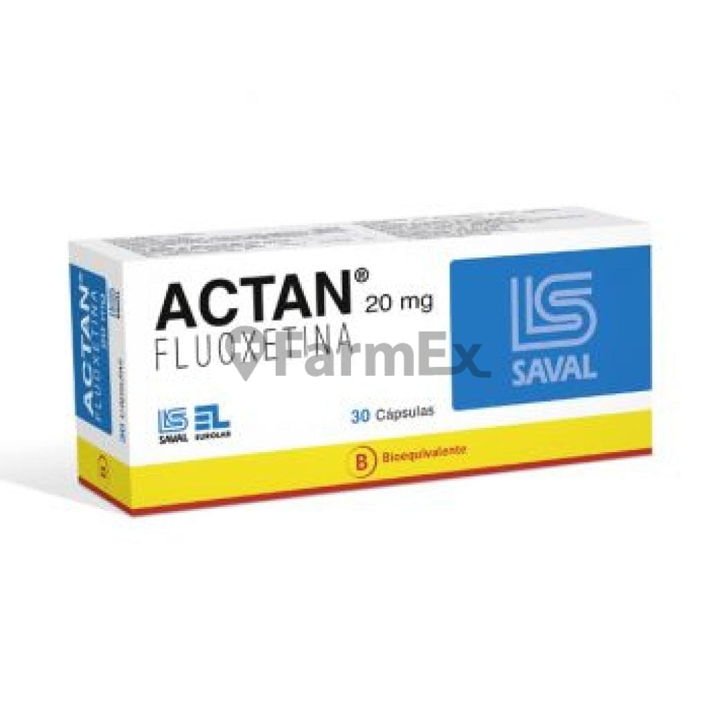 Actan 20 mg x 30 cápsulas Farmex-Fonasa-Persistente